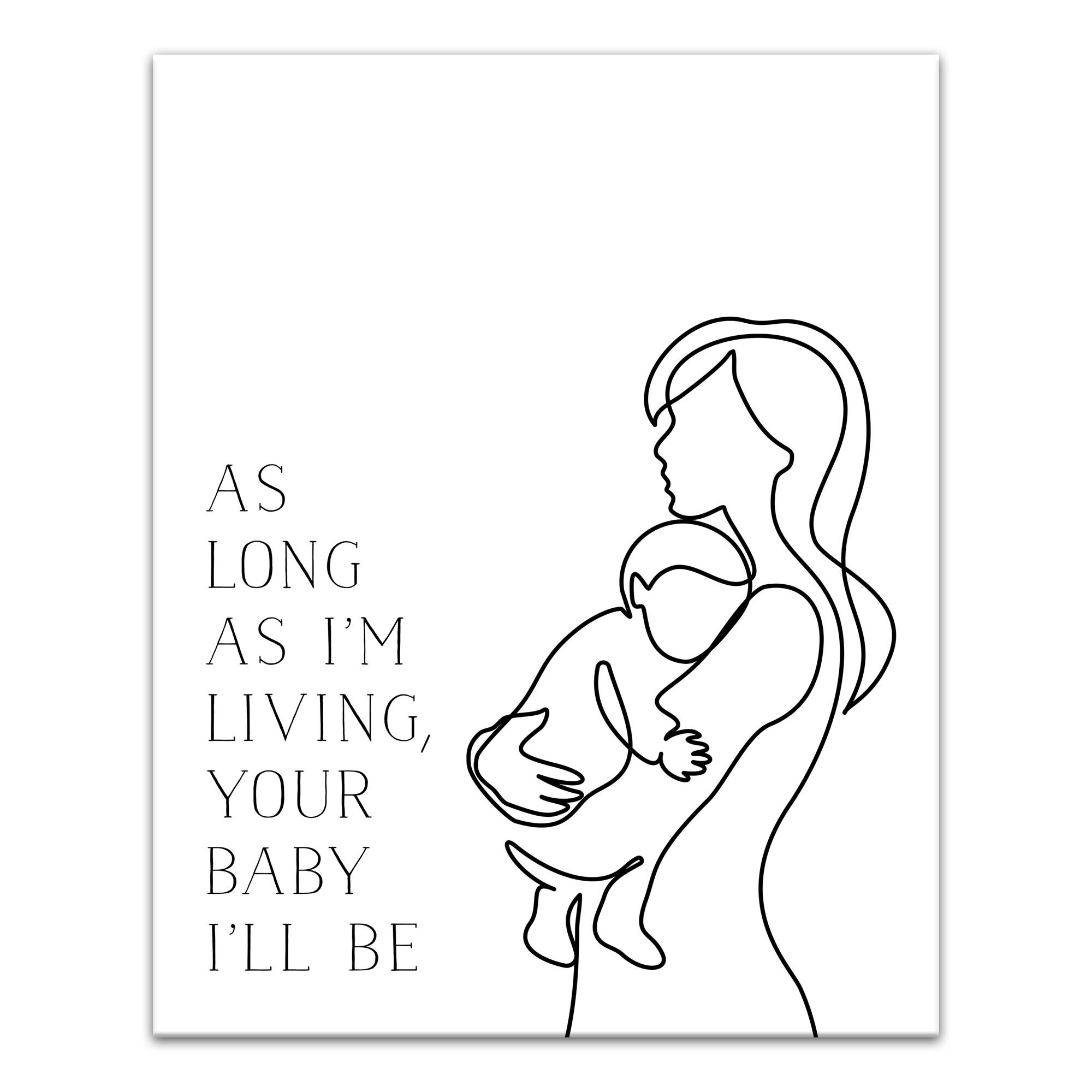 My Baby You'll Be Outline Canvas Wall Art